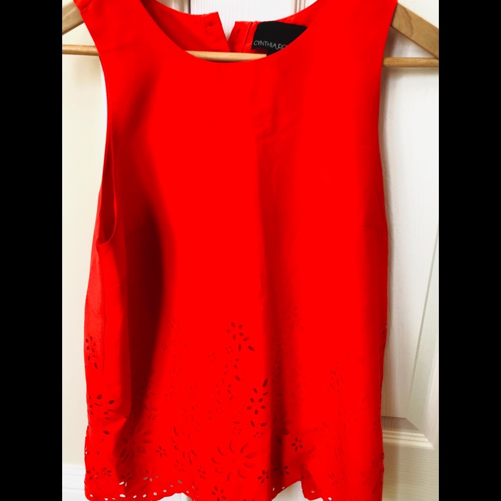 Cynthia Rowley Coral Stenciled Sleeveless Top